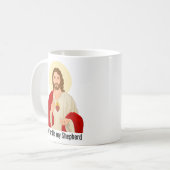 Mug Black Le Seigneur est mon Pasteur Jésus illustré (Devant gauche)
