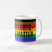 Mug Black LGBTQ vit la matière (Devant droit)