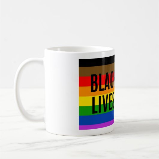 Mug Black LGBTQ vit la matière (Gauche)
