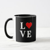 Mug Black LOVE Heart Moderne tendance (Gauche)