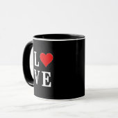 Mug Black LOVE Heart Moderne tendance (Devant gauche)
