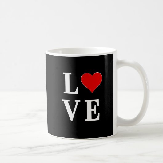 Mug Black LOVE Heart Moderne tendance (Droite)