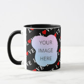 Mug Black LOVE tendance noir et blanc (Gauche)