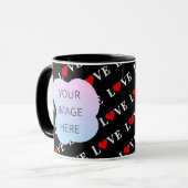 Mug Black LOVE tendance noir et blanc (Devant gauche)