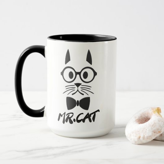 Mug Black M. Cat (Avec donut)