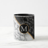 Mug Black & Marbre blanc Stone tendance - Ajouter votr (Centre)
