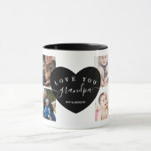 Mug Black Modern Best Grandpa Ever Photo personnalisée (Centre)