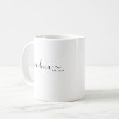 Mug Black Modern Script Established Grandma (Devant gauche)