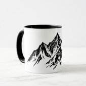 Mug Black Mountain Peaks | Modern Minimalist Hiking (Devant gauche)
