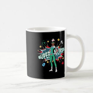 Mug Black Nurs Rock Chemise Super Hero Funny Black Rn