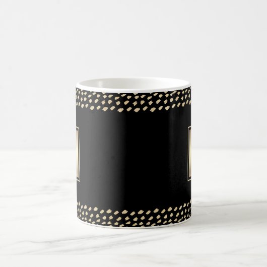 Mug Black or feuille audacieuse monogramme script mode (Centre)