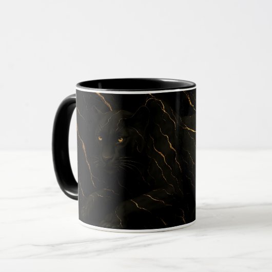 Mug Black Panther Gold Marble Art (Devant gauche)