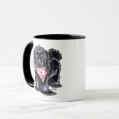 Mug Black Pekingese Nom de l'animal de compagnie Perso (Devant gauche)