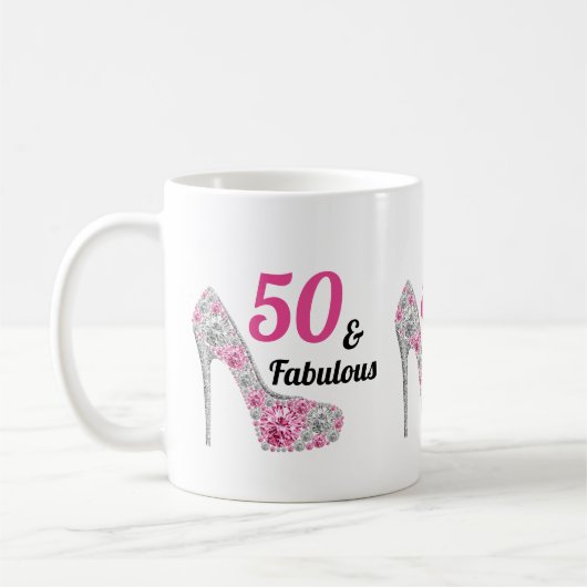 Mug Black Pink 50 et fabuleuse fête d'anniversaire (Gauche)