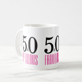 Mug Black Pink 50 et fabuleux 50e anniversaire (Devant gauche)