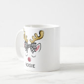 Mug Black Plaid Bow Farmhouse Reindeer (Devant gauche)
