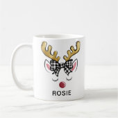 Mug Black Plaid Bow Farmhouse Reindeer (Gauche)