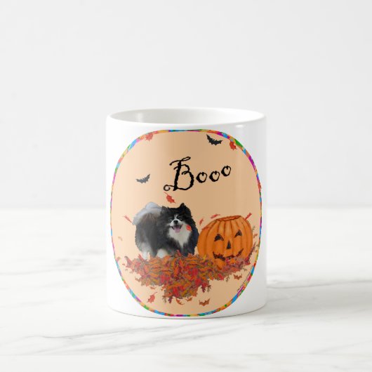 Mug Black Pomeranian Halloween (Centre)