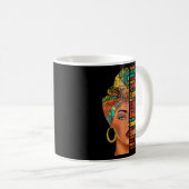 Mug Black Queen Lady Curly Naturel Afro-Africain Améri (Devant droit)