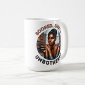 Mug Black Queen Melanin Sista Booked Busy & Unbothered (Devant droit)