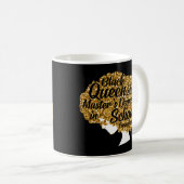 Mug Black Queen MSW Diplômes de travail social Masters (Devant droit)