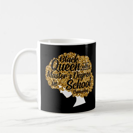Mug Black Queen MSW Diplômes de travail social Masters (Gauche)