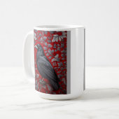 Mug Black Raven Red Floral William Morris Inspired (Devant gauche)