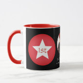 Mug Black Red Modern Simple Cool Papa Première Fête de (Gauche)