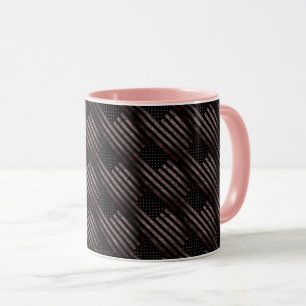 Mug Black Rose Grunge Vintage American Flag Motif
