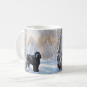 Mug Black Russian Terrier Laisser neiger Noël (Devant gauche)