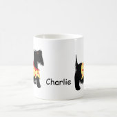 Mug Black Scottie Terrier Chien jaune Nom personnalisé (Centre)