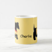 Mug Black Scottie Terrier Chien jaune Nom personnalisé (Centre)
