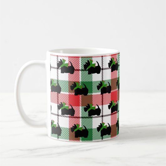 Mug Black Scotty Plaid Noël Holiday (Gauche)
