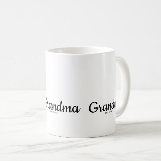 Mug Black Script Established Grandma (Devant droit)