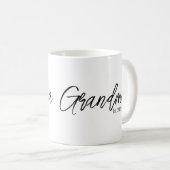 Mug Black Script Typography Grandma Established Year (Devant droit)