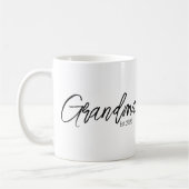 Mug Black Script Typography Grandma Established Year (Gauche)