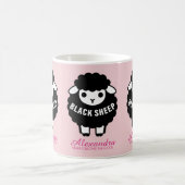 Mug Black Sheep Pink Script Never Follows The Flock (Centre)