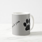 Mug Black Shimmer Empreinte de patte Merci animal aida (Devant droit)