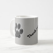 Mug Black Shimmer Empreinte de patte Merci animal aida (Devant gauche)
