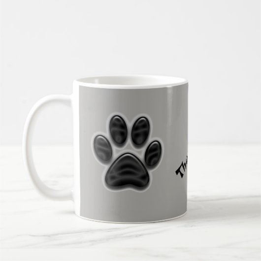 Mug Black Shimmer Empreinte de patte Merci animal aida (Gauche)