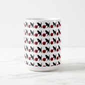 Mug Black Silhouette Kitty, with red wool Ball (Multi) (Centre)