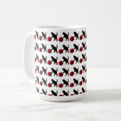 Mug Black Silhouette Kitty, with red wool Ball (Multi) (Devant gauche)
