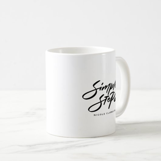 Mug Black Simple Steps Quote Modern Calligraphy (Devant droit)