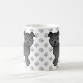Mug Black Staffordshire Bull Terrier mignon Dessin Car (Centre)