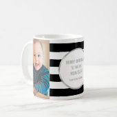 Mug Black Stripes Silver Photo Meilleur Noël de maman (Devant gauche)