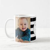 Mug Black Stripes Silver Photo Meilleur Noël de maman (Gauche)