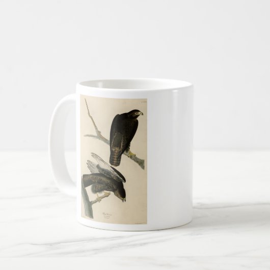 Mug Black Warrior (Buse à queue rouge) d'Audubon Birds (Devant gauche)