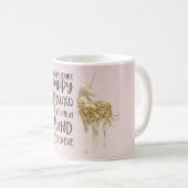 Mug Black Watercolor Inspirational Gold Unicorn (Devant droit)