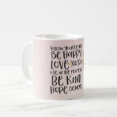 Mug Black Watercolor Inspirational Gold Unicorn (Devant gauche)