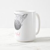 Mug Black & White Basketball Ball & Net Your Name (Devant droit)